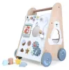 Kinderwagen aus Holz mit beweglichen Elementen