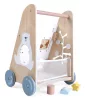 Kinderwagen aus Holz mit beweglichen Elementen