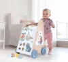 Kinderwagen aus Holz mit beweglichen Elementen