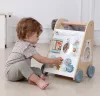 Kinderwagen aus Holz mit beweglichen Elementen