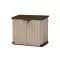 Lagerung in beige-braunem Max-Kunststoff-Gartencontainer