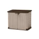 Lagerung in beige-braunem Max-Kunststoff-Gartencontainer