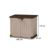 Lagerung in beige-braunem Max-Kunststoff-Gartencontainer