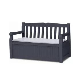   Eden garden Kunststoff Gartenbank/Aufbewahrung 265L graphit hellgrau