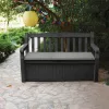Eden garden Kunststoff Gartenbank/Aufbewahrung 265L graphit hellgrau