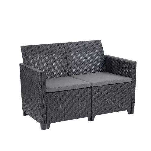 Claire 2-Sitzer Kunst-Rattan-Gartensofa