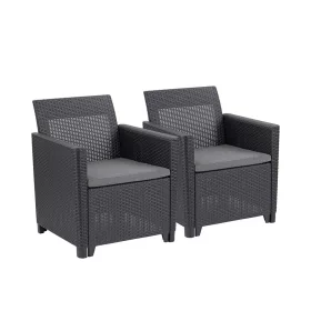 Künstlicher Rattan-Gartensessel Claire duo