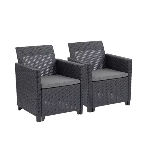 Künstlicher Rattan-Gartensessel Claire duo
