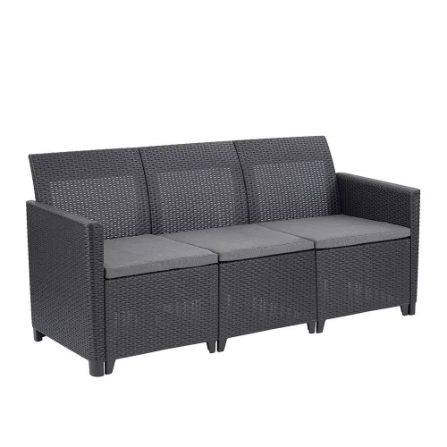 Claire 3-Sitzer Kunst-Rattan-Gartensofa