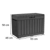 Kentwood Kunststoff-Gartenbehälter 190L anthrazit