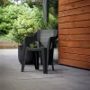 Bilboa Iowback Kunststoff Gartenstuhl mit Armlehnen schwarz