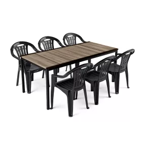 Rowen Large 6+1 Gartenmöbel-Set Esche-Graphit