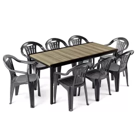 Rowen Large 8+1 Gartenmöbel-Set Esche-Graphit