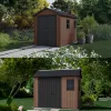 Newton Plus breit 9 x 7,5 Kunststoff-Gartenhaus braun