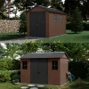Newton Plus breit 11 x 7,5 Kunststoff-Gartenhaus braun