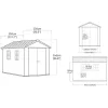 Newton Plus breit 11 x 7,5 Kunststoff-Gartenhaus braun