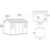 Newton Plus breit 11 x 7,5 Kunststoff-Gartenhaus braun