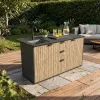 Kompakte dekorative Außenküche mit Spülbecken und Wasserhahn