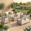 Scandi Box max linea duo Gartenmöbelset mit Ablagetisch aus Jute
