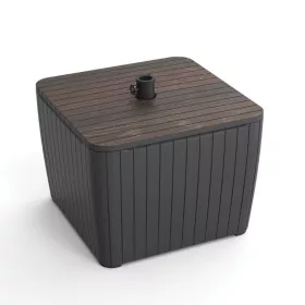   Deco Luzon Gartentisch mit Sonnenschirmhalter aus Kunstgeflecht