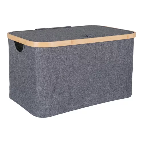 Noto-Korb, Bambus/Textil, dunkelgrau, 30x45x25 cm