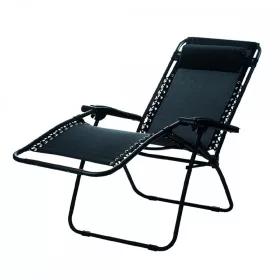 Klappbarer schwarzer Liegesessel Delux