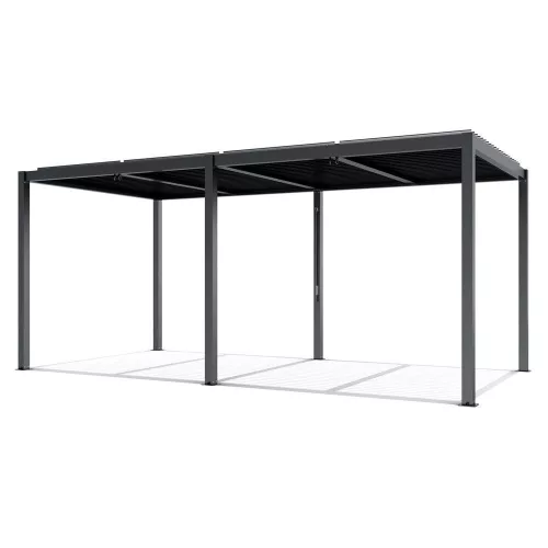 LUXE Pergola 5,8x3m anthrazit mit LED-Beleuchtung