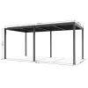 LUXE Pergola 5,8x3m anthrazit mit LED-Beleuchtung