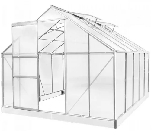 Gewächshaus aus Polycarbonat 250 x 310 x 124/205 cm