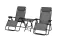 Delux 2x Liegestuhl und Tisch Set grau