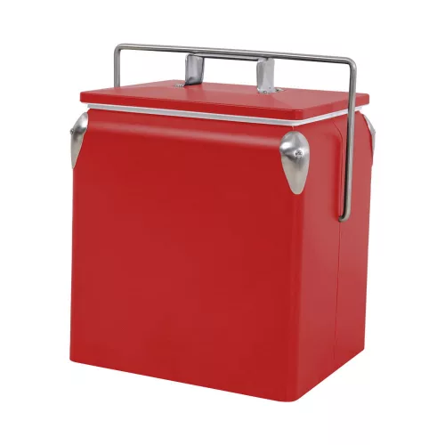 Tourist Retro-Metallkühlbox 13 L rot