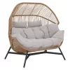 HOLAND Rattan-Doppelgeflechtstuhl beige