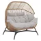 HOLAND Rattan-Doppelgeflechtstuhl beige