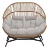 HOLAND Rattan-Doppelgeflechtstuhl beige