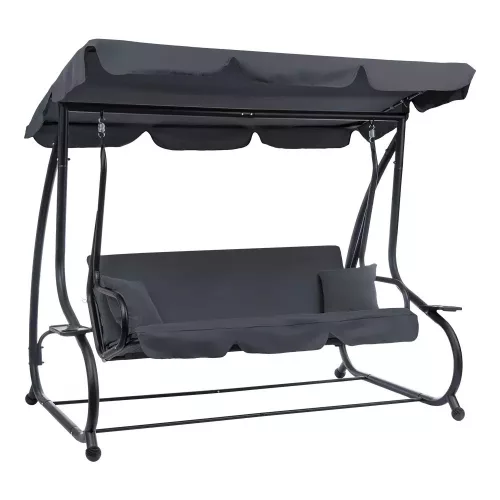 Pegi Gartenschaukelbett grau