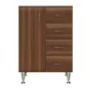 Bianca Plus 60 niedriger Schrank mit 1 Tür und 4 Schubladen, in der Farbe „Aida-Nussbaum“, links