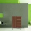 Bianca Plus 60 niedriger Schrank mit 1 Tür und 4 Schubladen, in der Farbe „Aida-Nussbaum“, links
