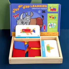   Magnetisches Tangram mit englischen Karten, fortgeschrittenes Niveau