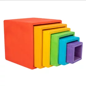 Montessori Holzspielzeug mit Regenbogenbox
