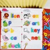 Hölzernes Alphabet mit Bildern, Englisch-Lernspiel