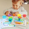 3-in-1-Brettspiel aus Holz, Murmelpuzzle, Flugschach
