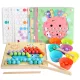 Bilderpuzzle mit Kugeln Montessori Holzspielzeug