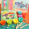Bilderpuzzle mit Kugeln Montessori Holzspielzeug