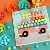 Bilderpuzzle mit Kugeln Montessori Holzspielzeug