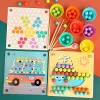 Bilderpuzzle mit Kugeln Montessori Holzspielzeug