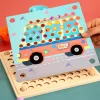 Bilderpuzzle mit Kugeln Montessori Holzspielzeug