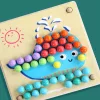 Bilderpuzzle mit Kugeln Montessori Holzspielzeug