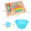 2 in 1 Montessori Holzspielzeug Angeln und Kugelpuzzle
