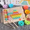2 in 1 Montessori Holzspielzeug Angeln und Kugelpuzzle