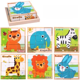Würfelpuzzle aus Holz, Puzzlespiel